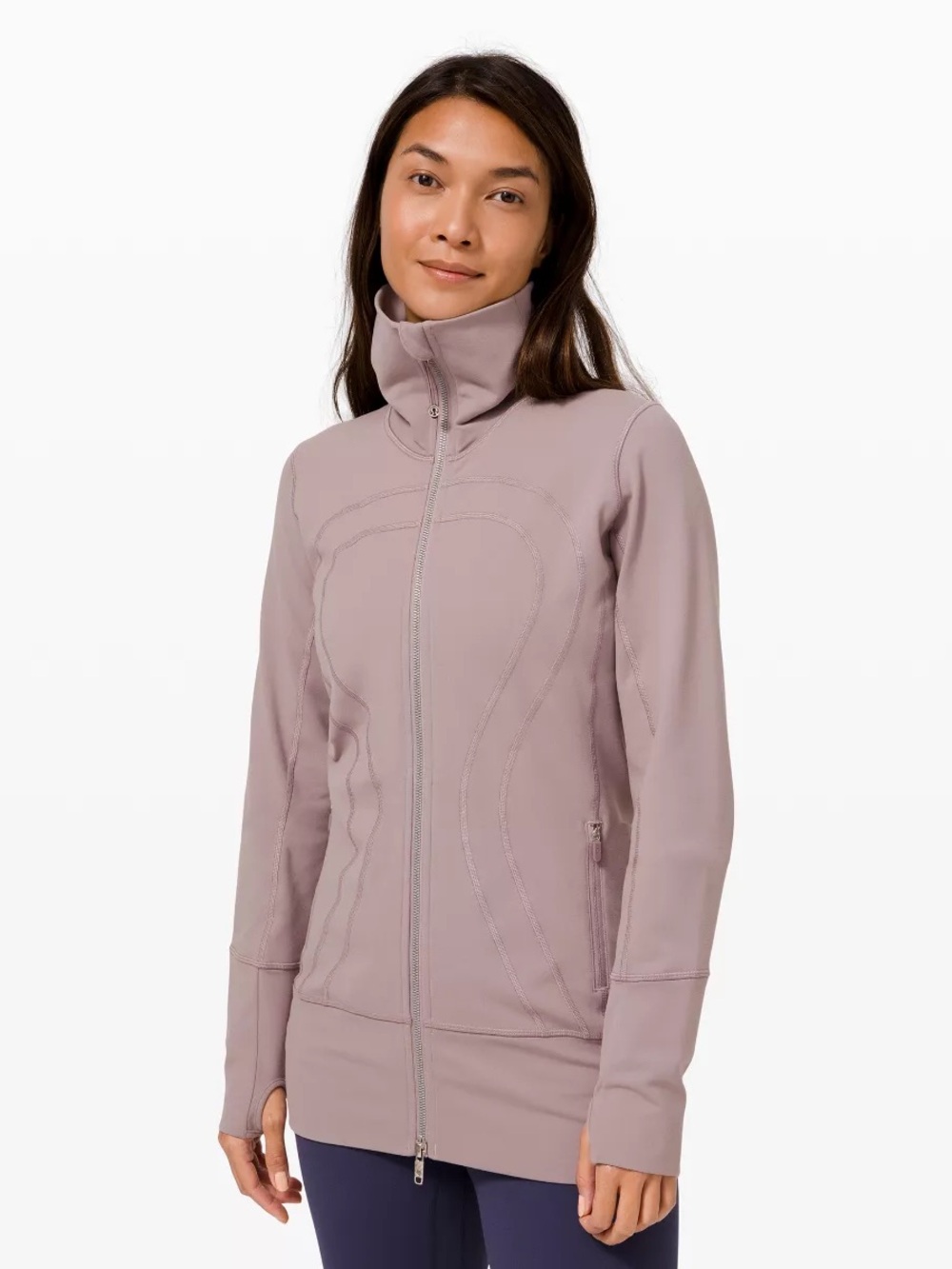 lululemon athletica Heathered Taupe purple pinkish Full-Zip Hoodie